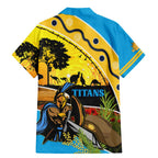 Titans Rugby ANZAC Day Family Matching Mermaid Dress and Hawaiian Shirt GLD Mascot Rosemary Starry Night
