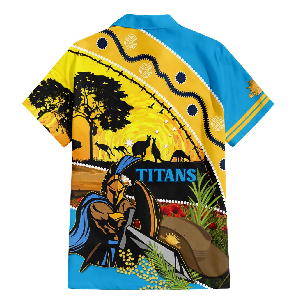 Titans Rugby ANZAC Day Family Matching Mermaid Dress and Hawaiian Shirt GLD Mascot Rosemary Starry Night