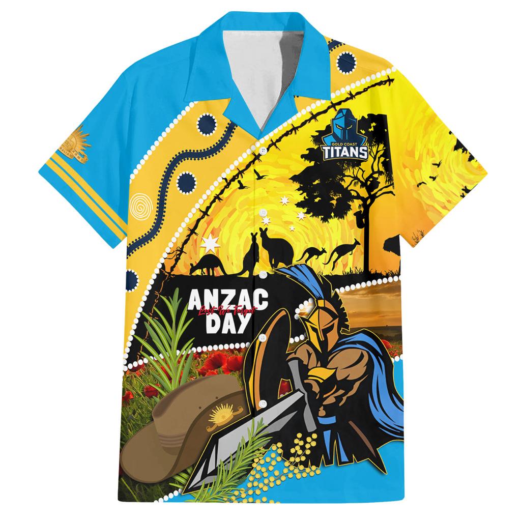 Titans Rugby ANZAC Day Family Matching Tank Maxi Dress and Hawaiian Shirt GLD Mascot Rosemary Starry Night
