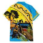 Titans Rugby ANZAC Day Family Matching Tank Maxi Dress and Hawaiian Shirt GLD Mascot Rosemary Starry Night