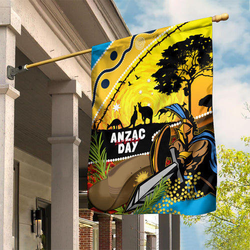 Titans Rugby ANZAC Day Garden Flag GLD Mascot Rosemary Starry Night