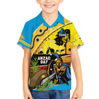 Titans Rugby ANZAC Day Hawaiian Shirt GLD Mascot Rosemary Starry Night