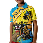 Titans Rugby ANZAC Day Kid Polo Shirt GLD Mascot Rosemary Starry Night