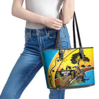 Titans Rugby ANZAC Day Leather Tote Bag GLD Mascot Rosemary Starry Night