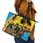 Titans Rugby ANZAC Day Leather Tote Bag GLD Mascot Rosemary Starry Night