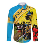 Titans Rugby ANZAC Day Long Sleeve Button Shirt GLD Mascot Rosemary Starry Night
