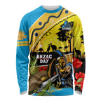 Titans Rugby ANZAC Day Long Sleeve Shirt GLD Mascot Rosemary Starry Night