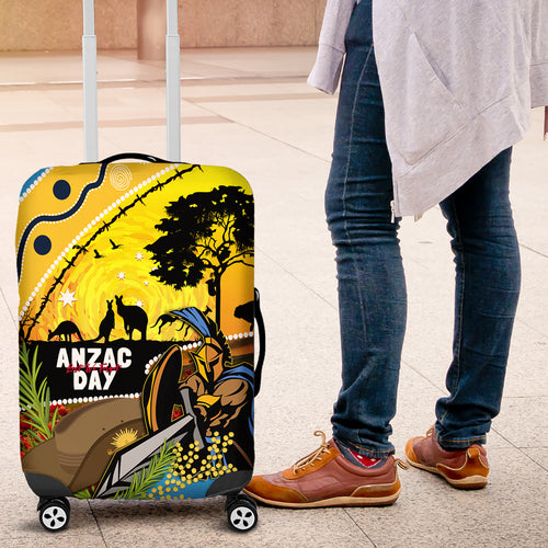 Titans Rugby ANZAC Day Luggage Cover GLD Mascot Rosemary Starry Night