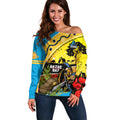 Titans Rugby ANZAC Day Off Shoulder Sweater GLD Mascot Rosemary Starry Night