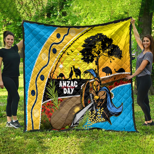 Titans Rugby ANZAC Day Quilt GLD Mascot Rosemary Starry Night