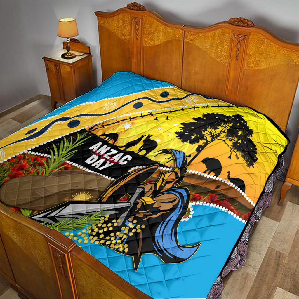 Titans Rugby ANZAC Day Quilt GLD Mascot Rosemary Starry Night