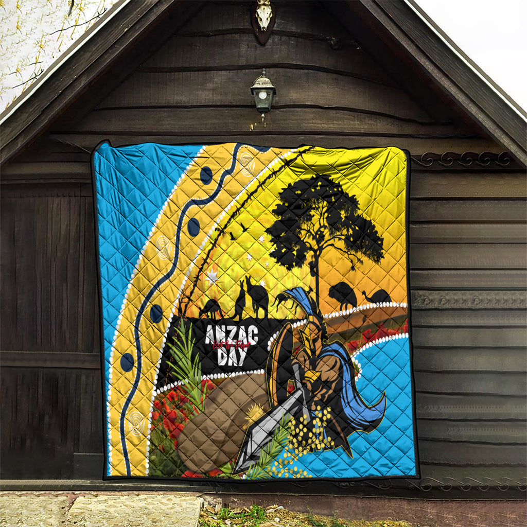 Titans Rugby ANZAC Day Quilt GLD Mascot Rosemary Starry Night