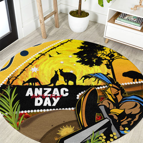 Titans Rugby ANZAC Day Round Carpet GLD Mascot Rosemary Starry Night