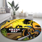 Titans Rugby ANZAC Day Round Carpet GLD Mascot Rosemary Starry Night