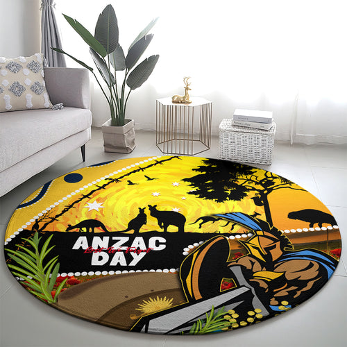 Titans Rugby ANZAC Day Round Carpet GLD Mascot Rosemary Starry Night