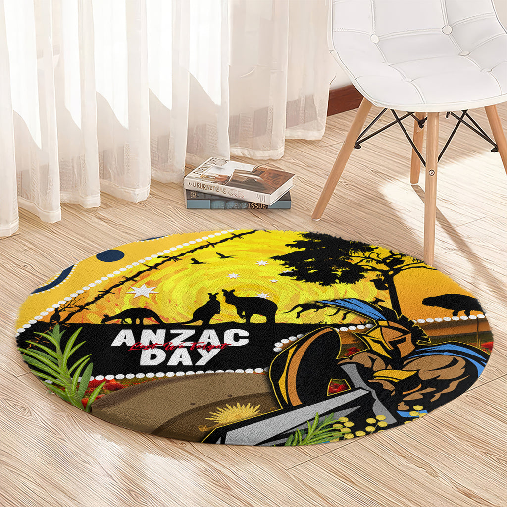 Titans Rugby ANZAC Day Round Carpet GLD Mascot Rosemary Starry Night