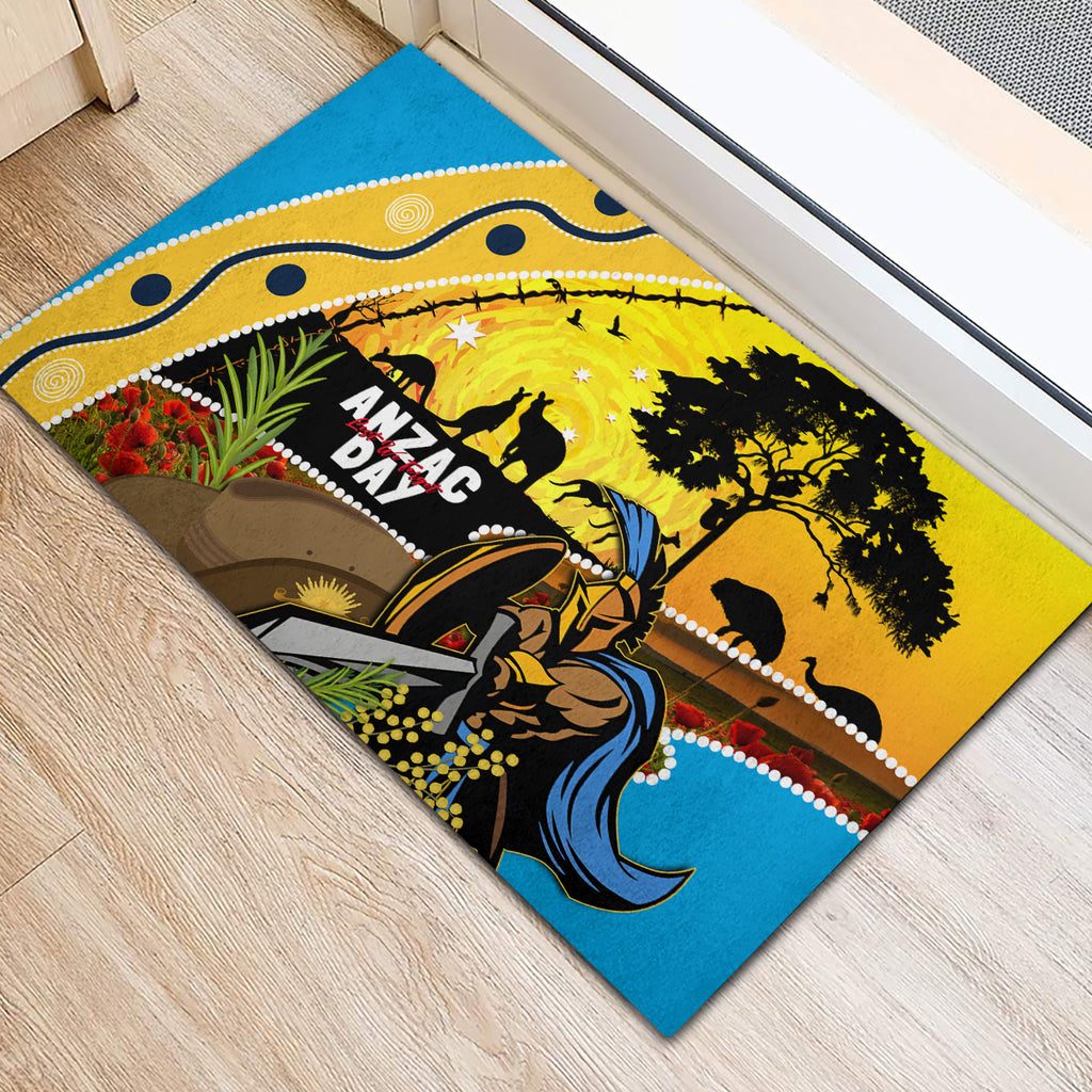 Titans Rugby ANZAC Day Rubber Doormat GLD Mascot Rosemary Starry Night