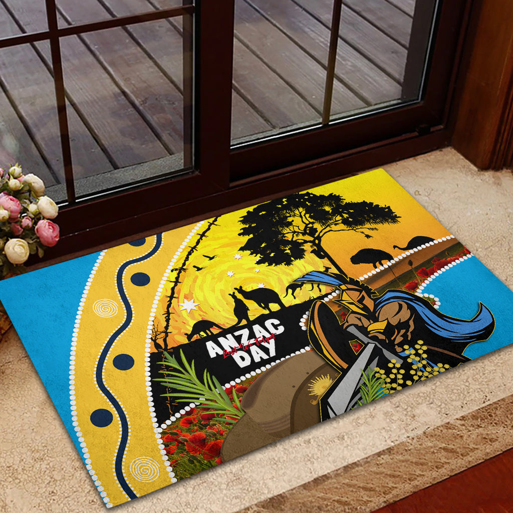 Titans Rugby ANZAC Day Rubber Doormat GLD Mascot Rosemary Starry Night