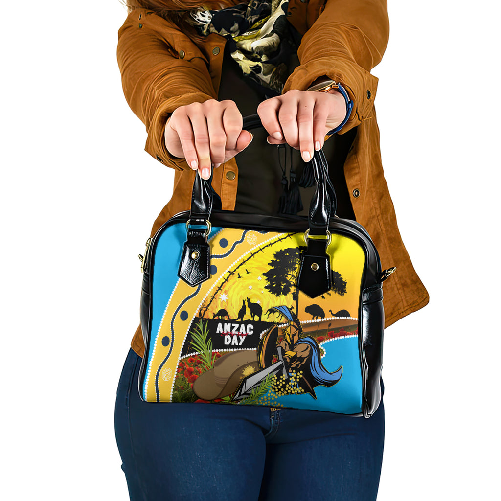 Titans Rugby ANZAC Day Shoulder Handbag GLD Mascot Rosemary Starry Night