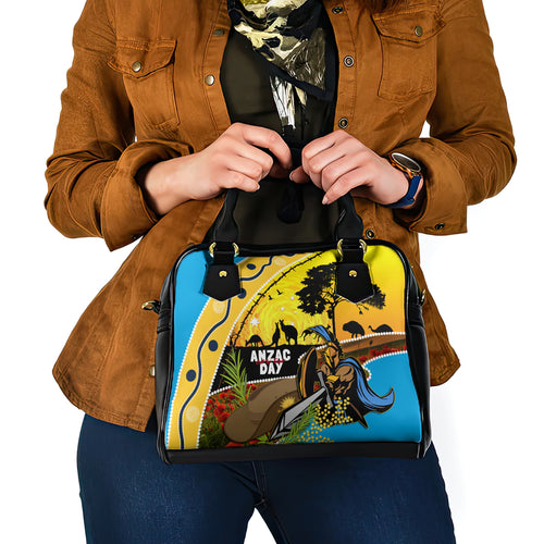 Titans Rugby ANZAC Day Shoulder Handbag GLD Mascot Rosemary Starry Night