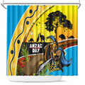 Titans Rugby ANZAC Day Shower Curtain GLD Mascot Rosemary Starry Night