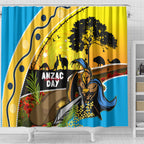 Titans Rugby ANZAC Day Shower Curtain GLD Mascot Rosemary Starry Night