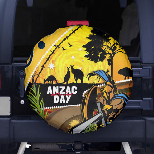 Titans Rugby ANZAC Day Spare Tire Cover GLD Mascot Rosemary Starry Night