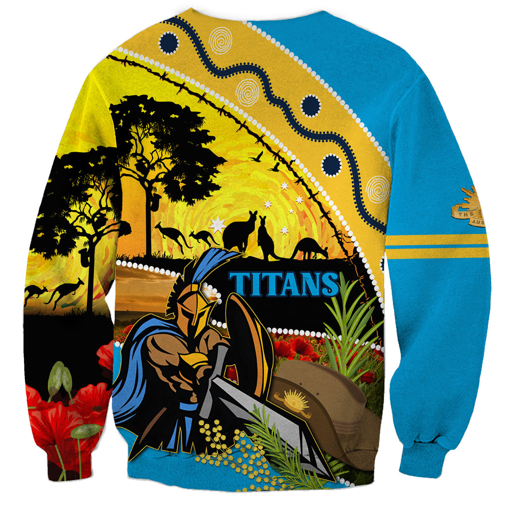 Titans Rugby ANZAC Day Sweatshirt GLD Mascot Rosemary Starry Night
