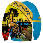 Titans Rugby ANZAC Day Sweatshirt GLD Mascot Rosemary Starry Night