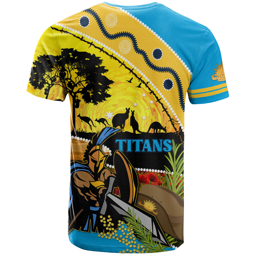 Titans Rugby ANZAC Day T Shirt GLD Mascot Rosemary Starry Night