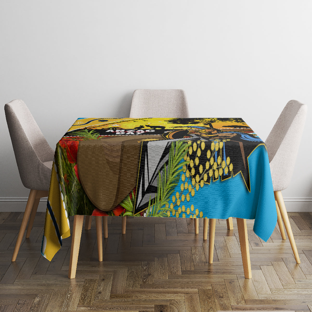 Titans Rugby ANZAC Day Tablecloth GLD Mascot Rosemary Starry Night
