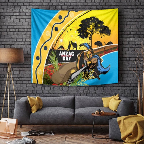 Titans Rugby ANZAC Day Tapestry GLD Mascot Rosemary Starry Night