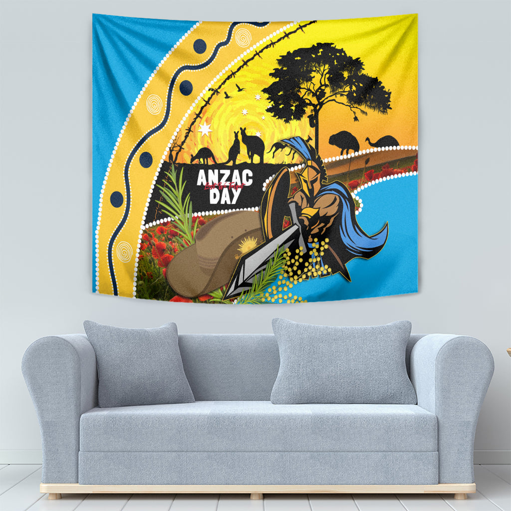 Titans Rugby ANZAC Day Tapestry GLD Mascot Rosemary Starry Night