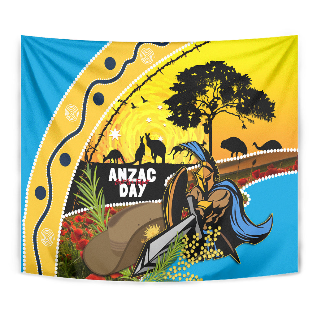 Titans Rugby ANZAC Day Tapestry GLD Mascot Rosemary Starry Night