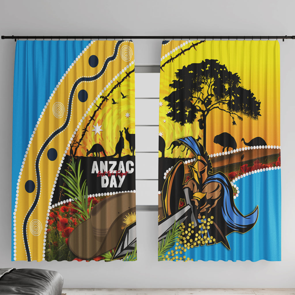Titans Rugby ANZAC Day Window Curtain GLD Mascot Rosemary Starry Night
