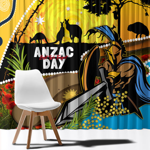 Titans Rugby ANZAC Day Window Curtain GLD Mascot Rosemary Starry Night