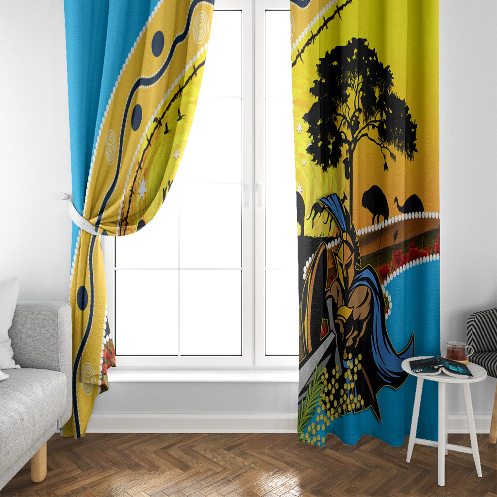 Titans Rugby ANZAC Day Window Curtain GLD Mascot Rosemary Starry Night