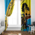 Titans Rugby ANZAC Day Window Curtain GLD Mascot Rosemary Starry Night