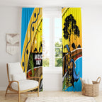 Titans Rugby ANZAC Day Window Curtain GLD Mascot Rosemary Starry Night