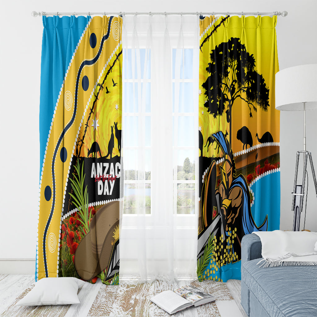 Titans Rugby ANZAC Day Window Curtain GLD Mascot Rosemary Starry Night