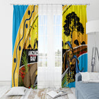 Titans Rugby ANZAC Day Window Curtain GLD Mascot Rosemary Starry Night