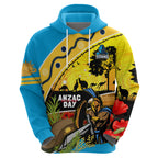 Titans Rugby ANZAC Day Zip Hoodie GLD Mascot Rosemary Starry Night
