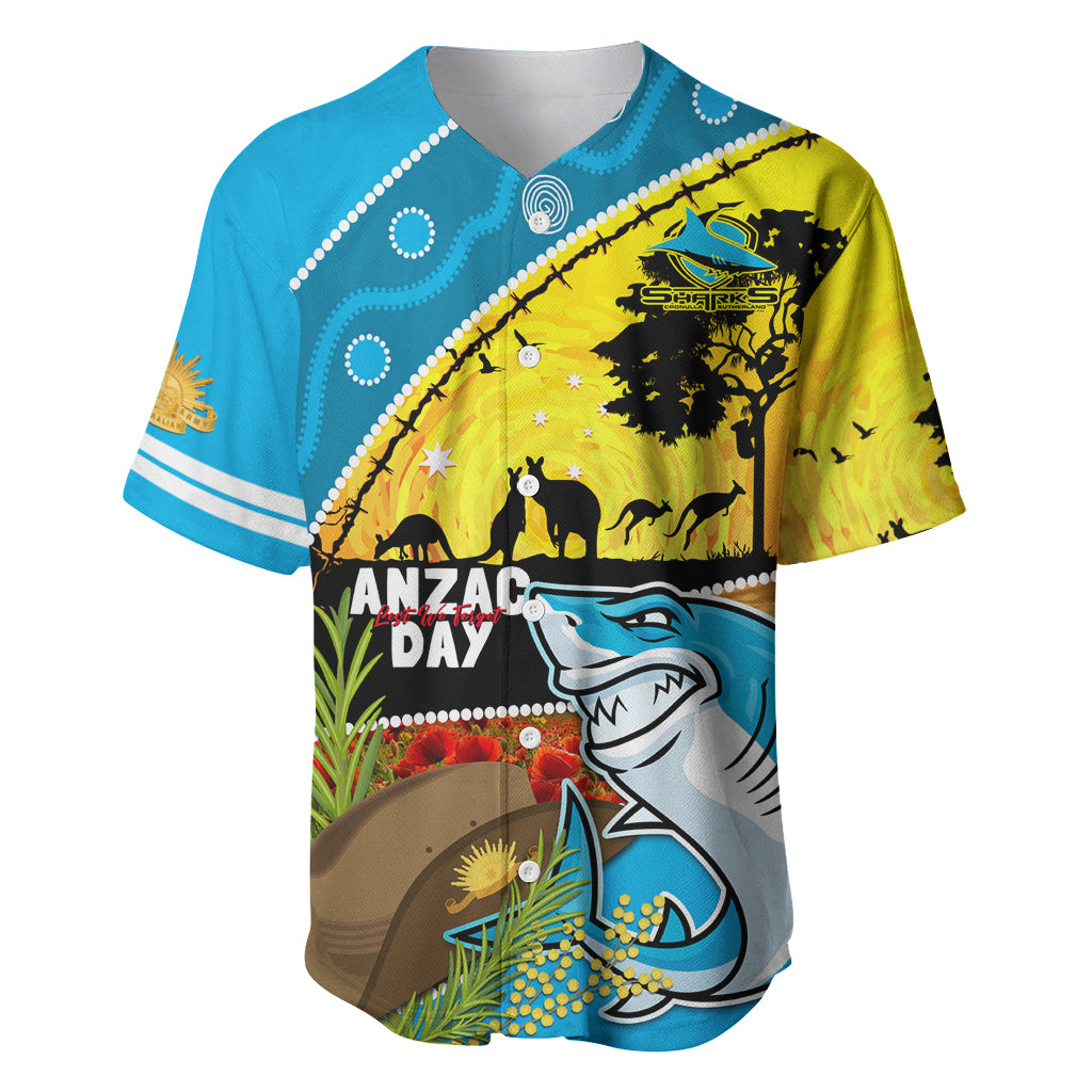 Sharks Rugby ANZAC Day Baseball Jersey Sharkies Rosemary Starry Night