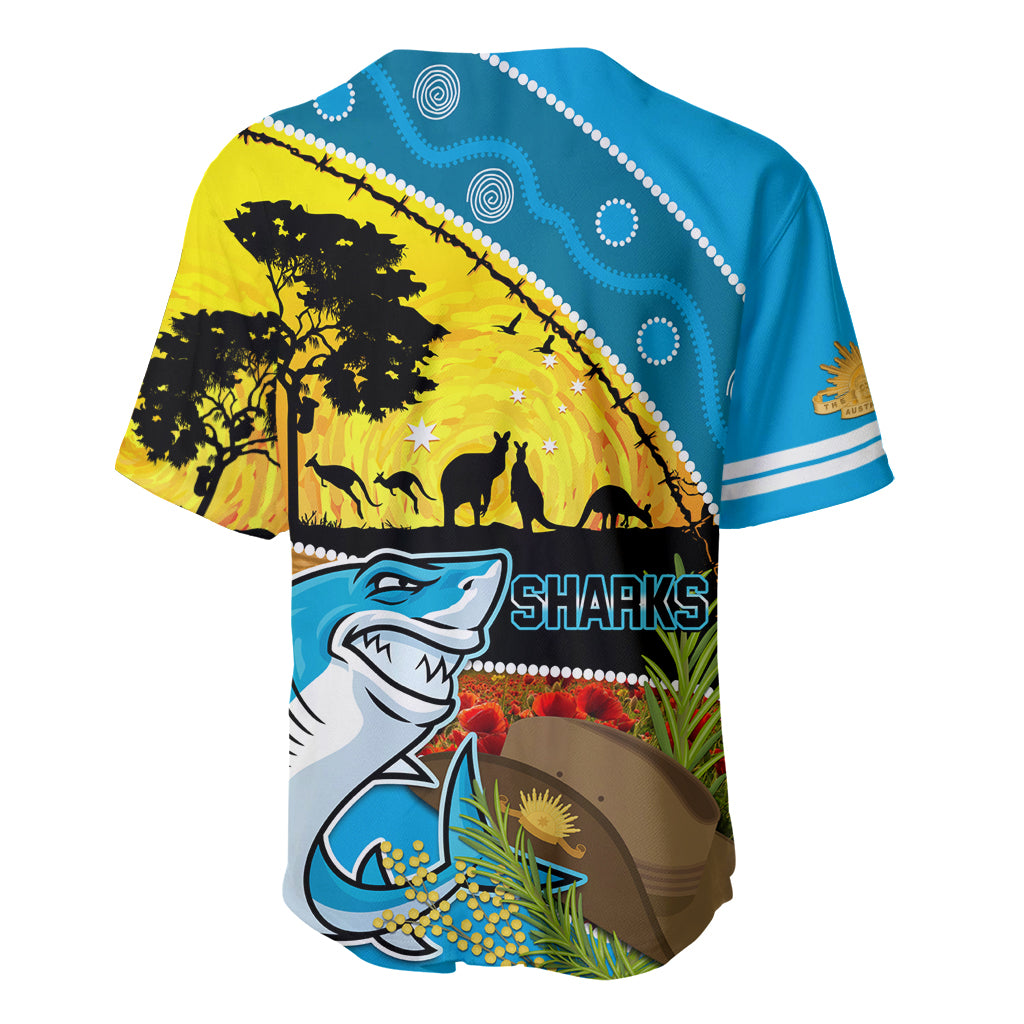 Sharks Rugby ANZAC Day Baseball Jersey Sharkies Rosemary Starry Night