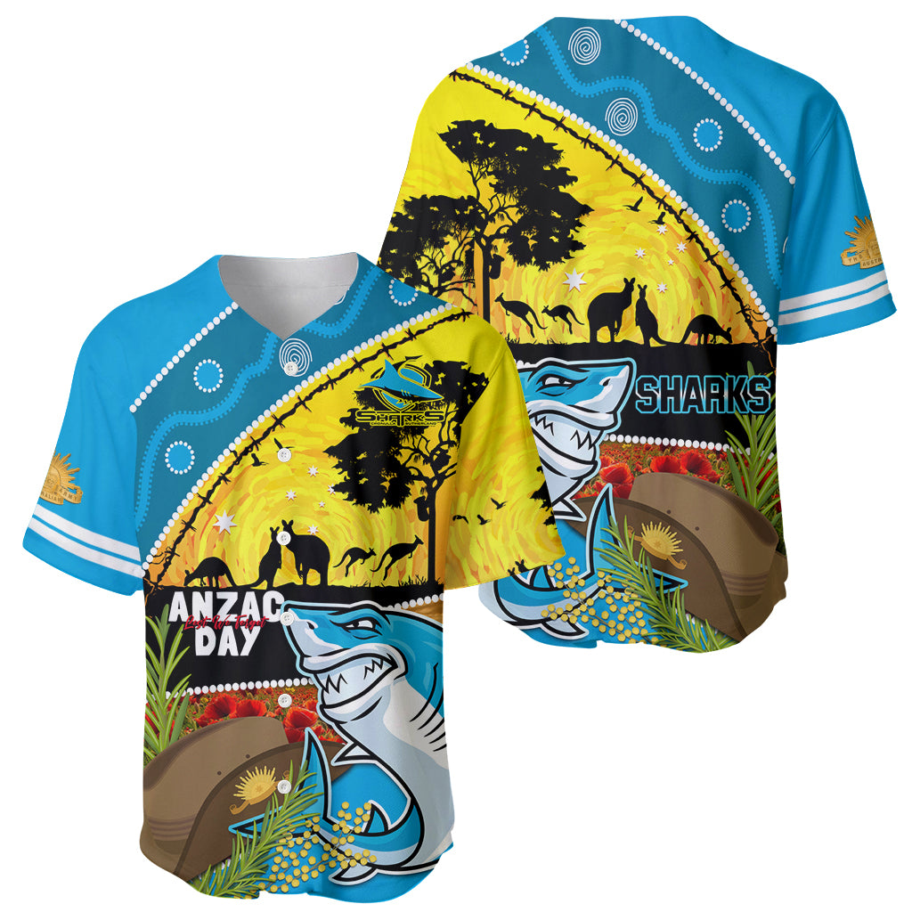 Sharks Rugby ANZAC Day Baseball Jersey Sharkies Rosemary Starry Night