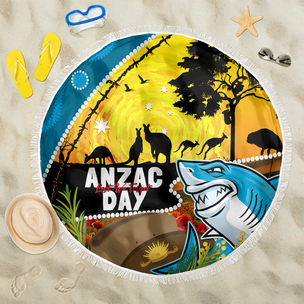 Sharks Rugby ANZAC Day Beach Blanket Sharkies Rosemary Starry Night