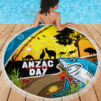 Sharks Rugby ANZAC Day Beach Blanket Sharkies Rosemary Starry Night