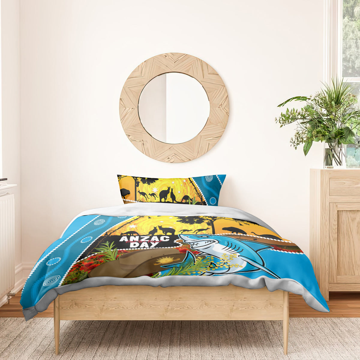 Sharks Rugby ANZAC Day Bedding Set Sharkies Rosemary Starry Night