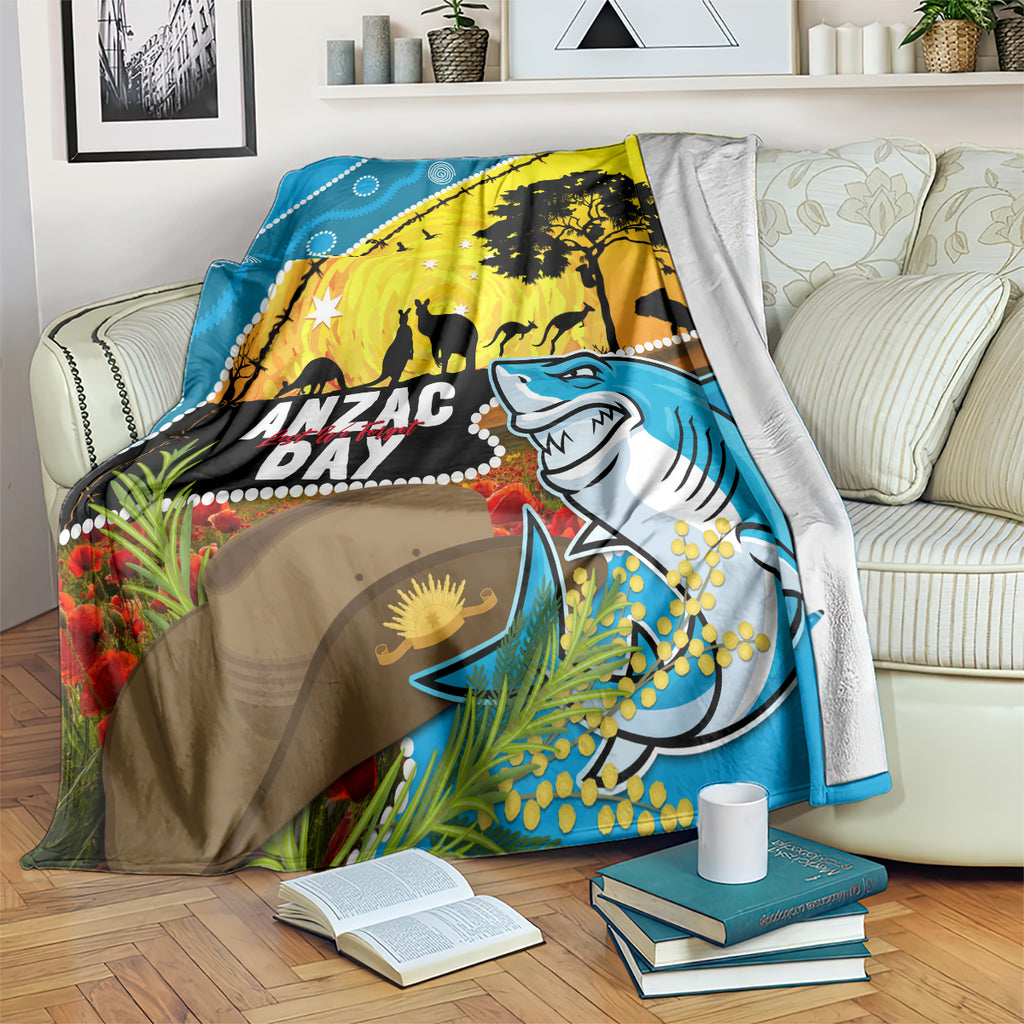 Sharks Rugby ANZAC Day Blanket Sharkies Rosemary Starry Night