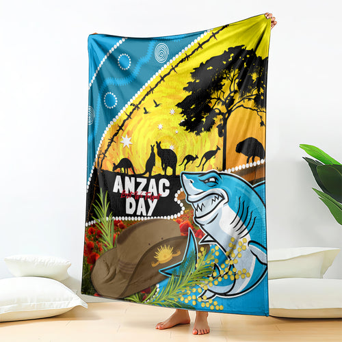 Sharks Rugby ANZAC Day Blanket Sharkies Rosemary Starry Night